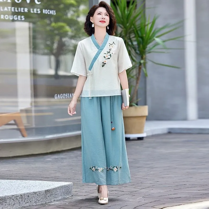 Womens New Chinese Style Linen - Linen Pant Wide recension och pris