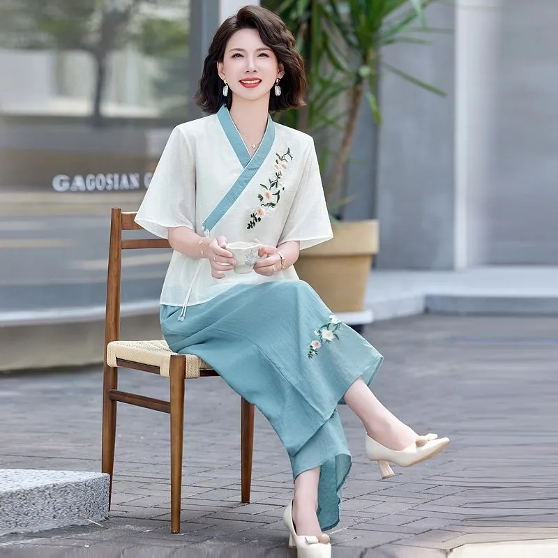 Womens New Chinese Style Linen - Linen Pant Wide recension och pris