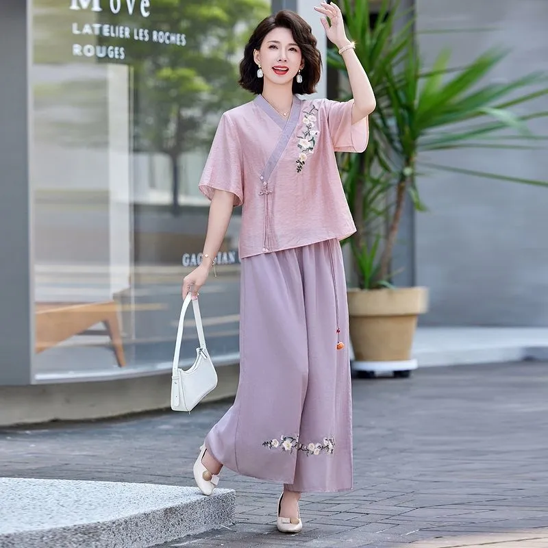 Womens New Chinese Style Linen - Linen Pant Wide recension och pris