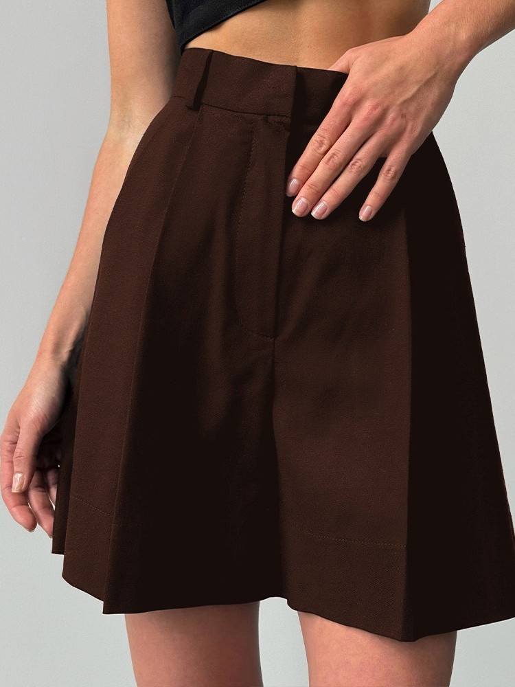 Casual Linen Wide Leg Shorts L - Linen Pant Wide recension och pris