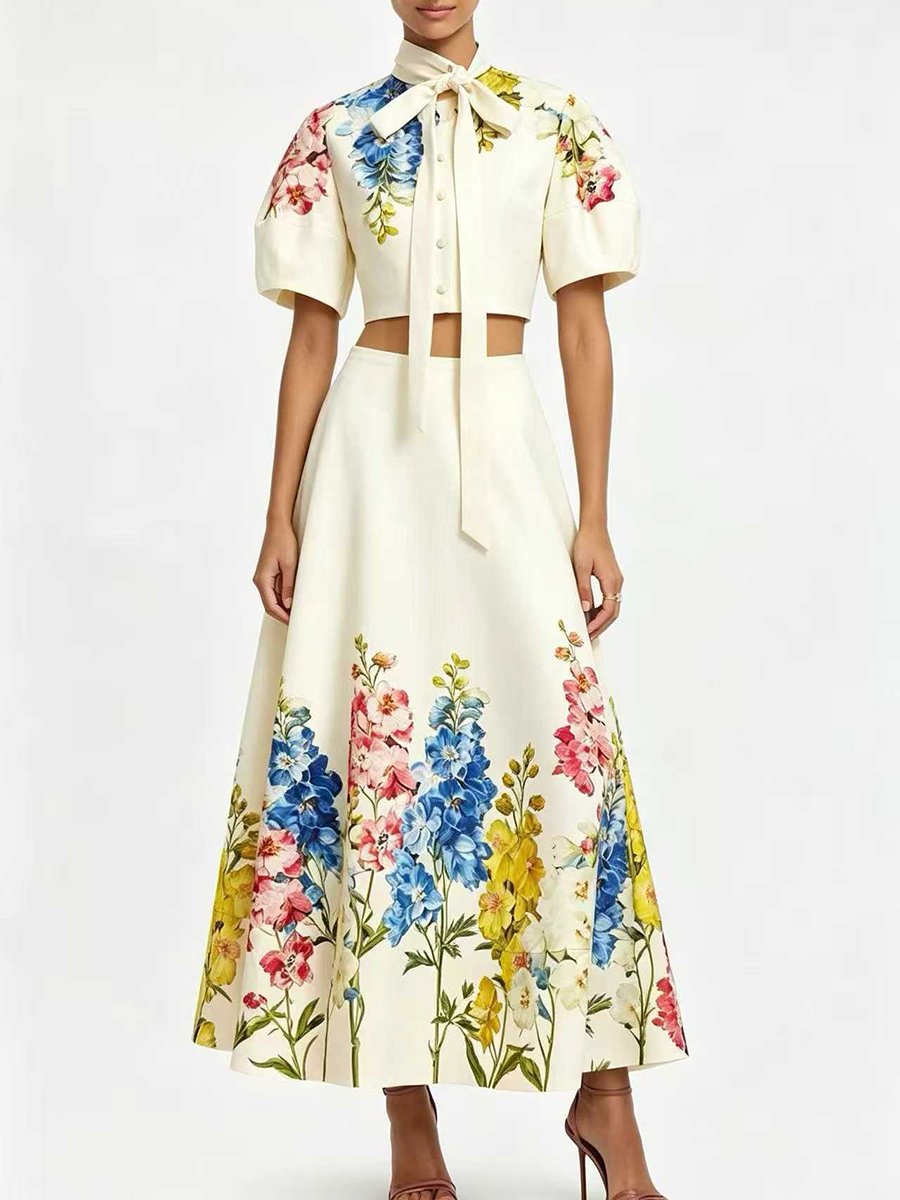 VGH Elegant Floral Printed Two - Midi Skirt Floral recension och pris